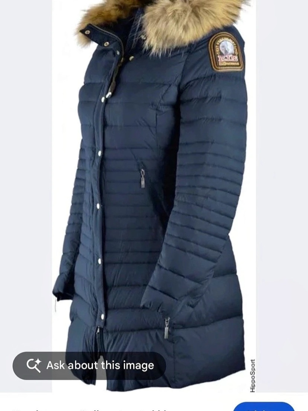 Parajumpers Sobl Women's Down Parka, Navy Blue, Large EUC